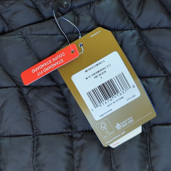 THE NORTH FACE Thermoball Mens L Black Jacket/Coat 2018 IC Flags RARE $215 NEW - Picture 5 of 10